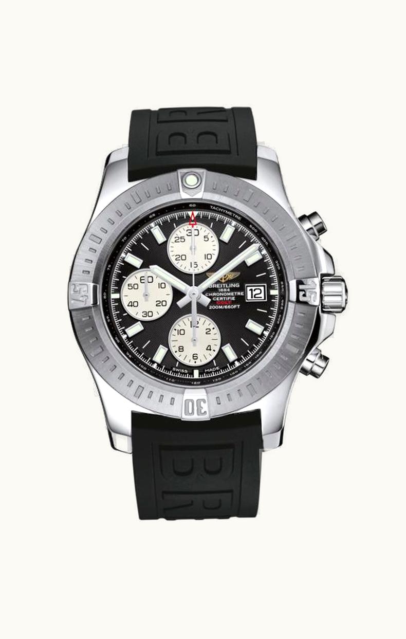 Breitling Colt Chronograph Automatic Stainless Steel / Volcano Black / Rubber / Pin