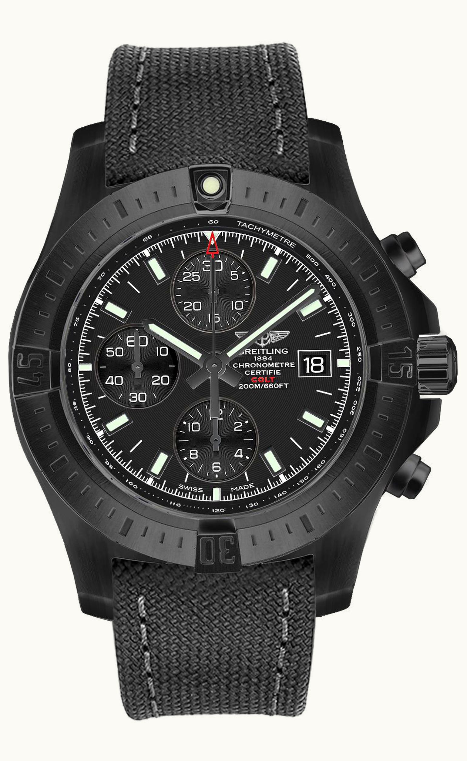 Breitling Colt Chronograph Automatic Blacksteel / Volcano Black / Military