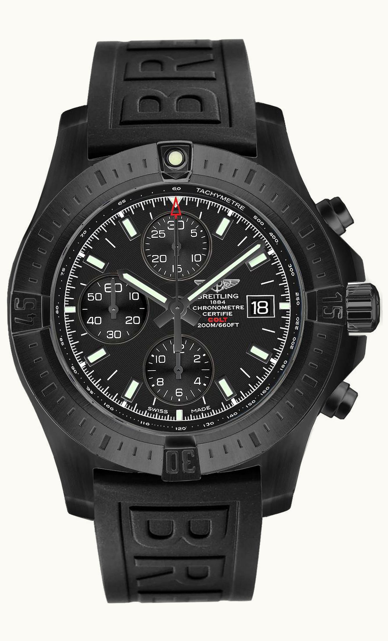 Breitling Colt Chronograph Automatic Blacksteel / Volcano Black / Rubber