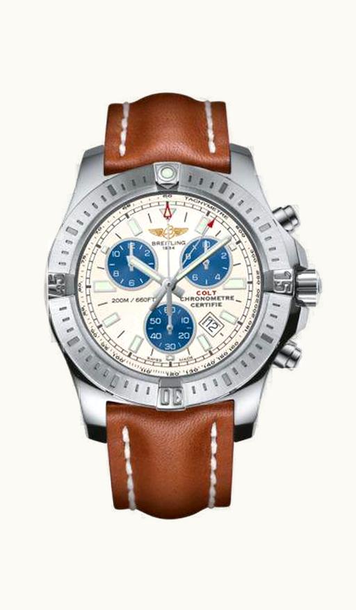 Breitling Colt Chronograph Stratus Silver / Calf / Pin