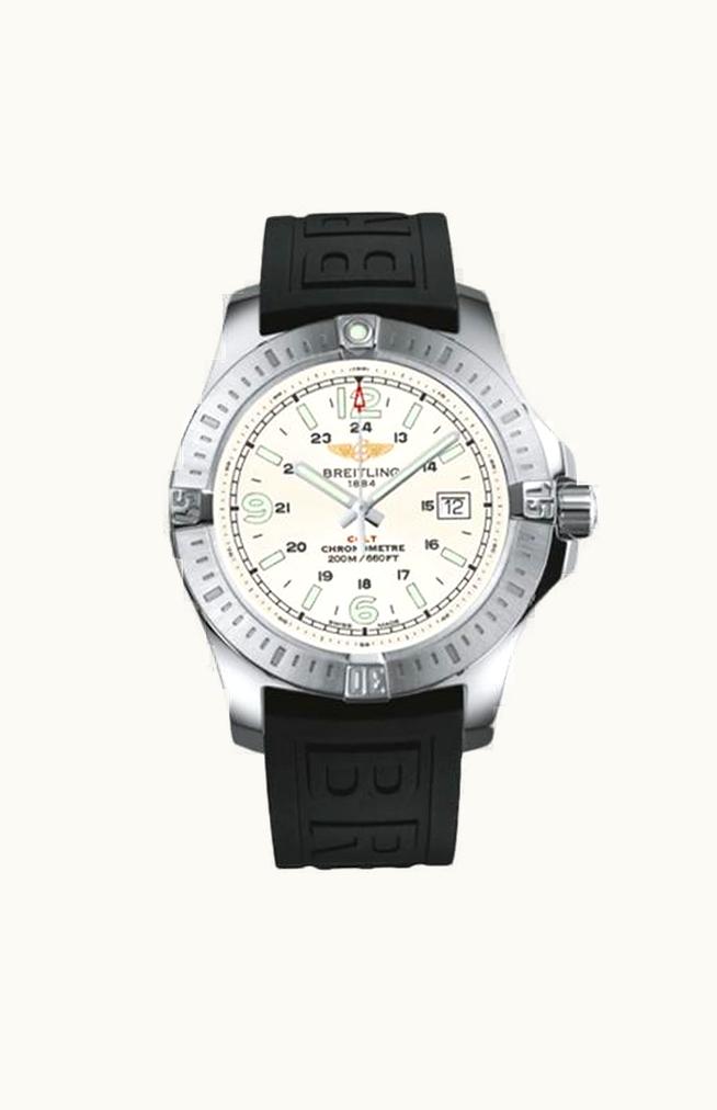Breitling Colt Quartz Stratus Silver / Rubber / Pin