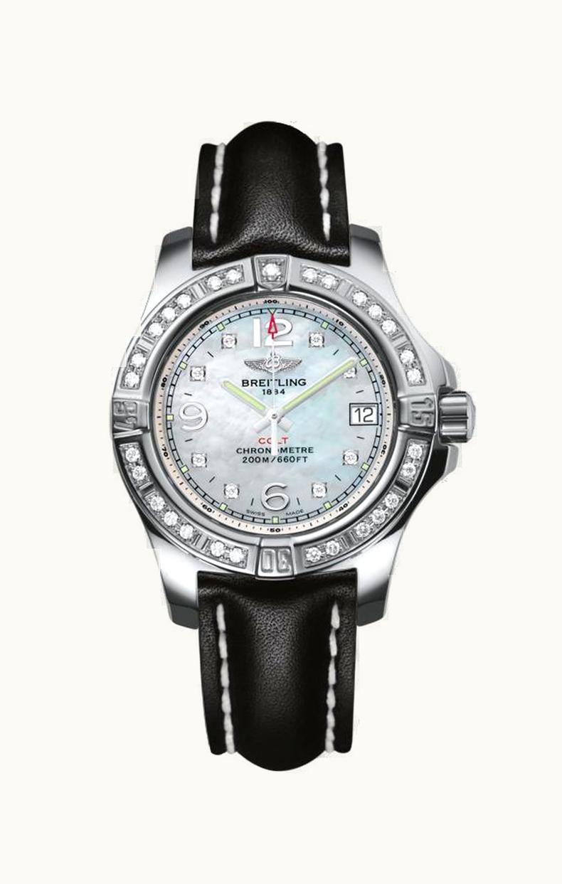 Breitling Colt Lady Diamond / Pearl Diamond / Calf / Pin