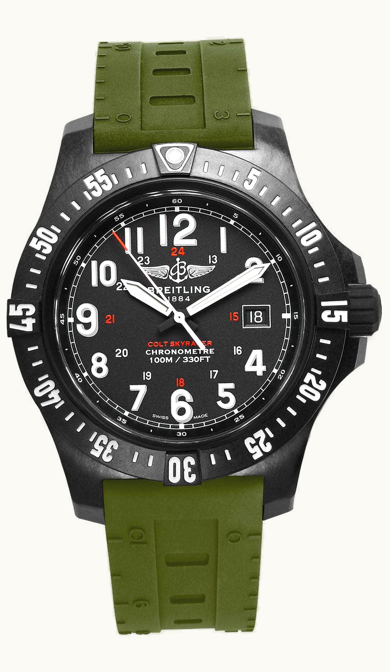 Breitling Colt Skyracer Breitlight / Black / Green Rubber / Pin