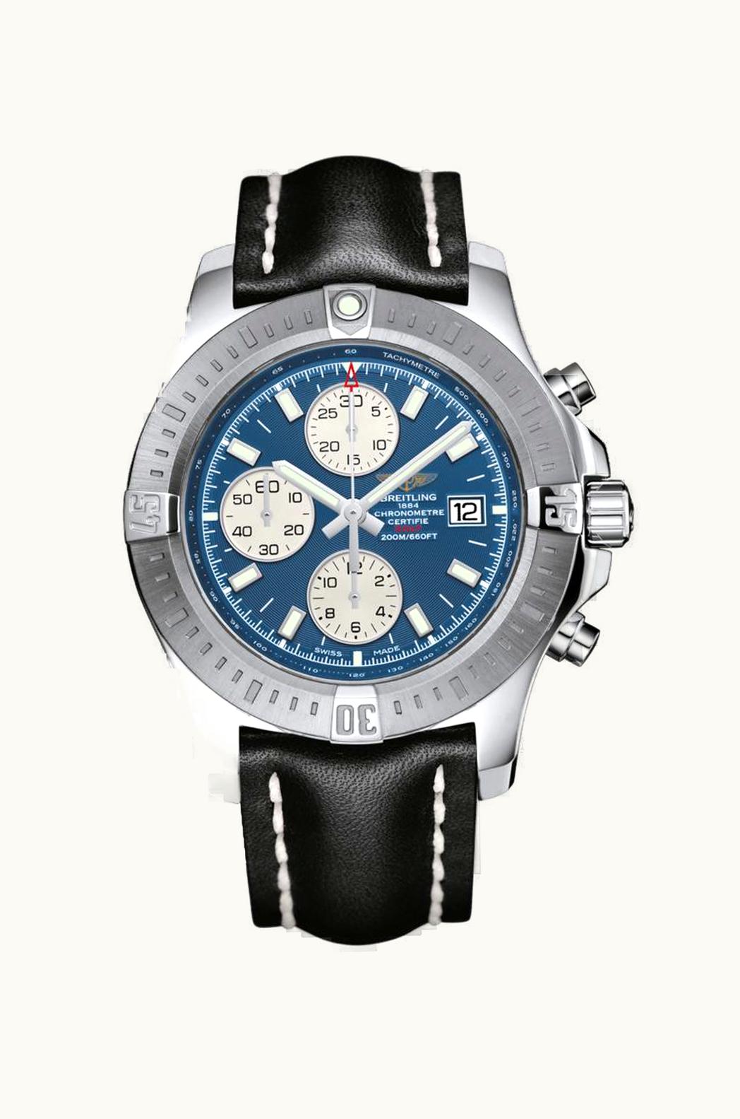 Breitling Colt Chronograph Automatic Stainless Steel / Mariner Blue / Calf / Pin