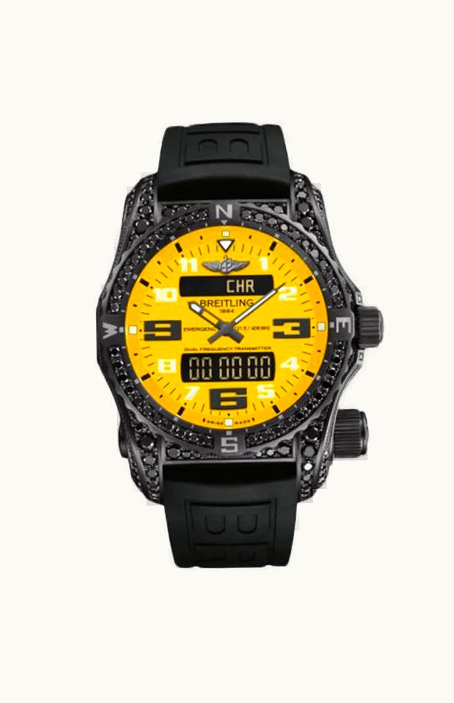 Breitling Emergency II Night Mission / Black-Orange / Rubber / Folding