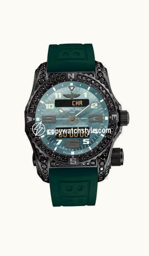 Breitling Emergency II Night Mission Diamondworks / Green Mother-of-Pearl / Rubber / Folding
