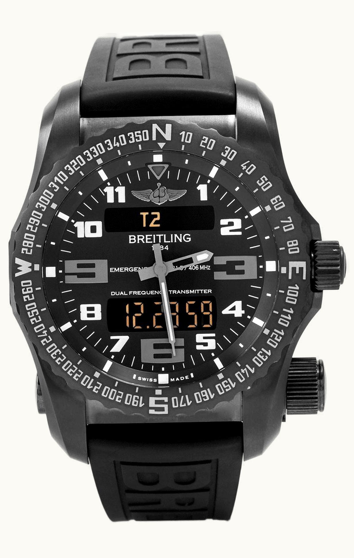 Breitling Emergency II Night Mission / Black / Rubber / Folding