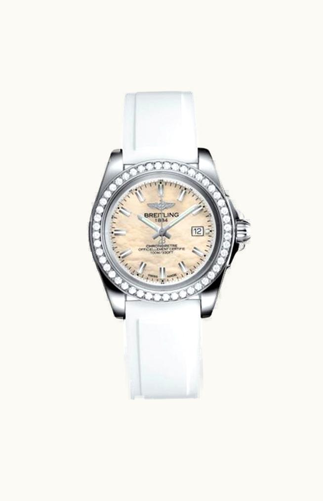 Breitling Galactic 32 Sleek Edition Stainless Steel / Diamond / Pearl Diamond / Rubber