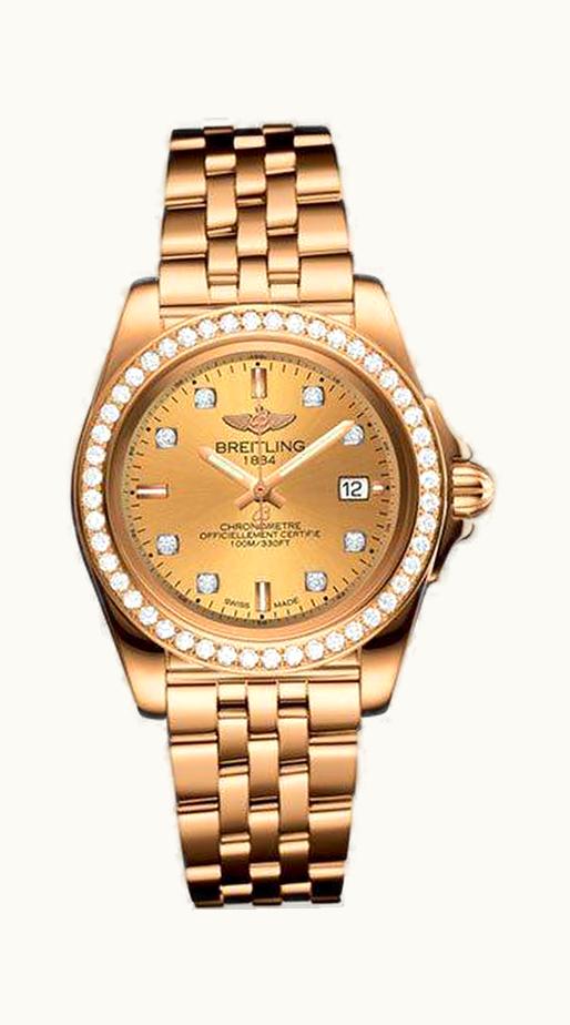 Breitling Galactic 32 Sleek Edition Rose Gold / Diamond / Golden Sun Diamond / Sahara