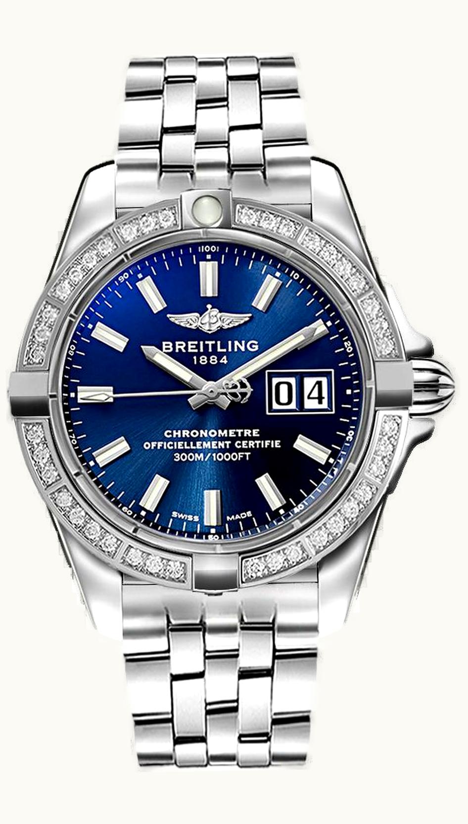 Breitling Galactic 41 Stainless Steel / Diamond / Horizon Blue / Bracelet
