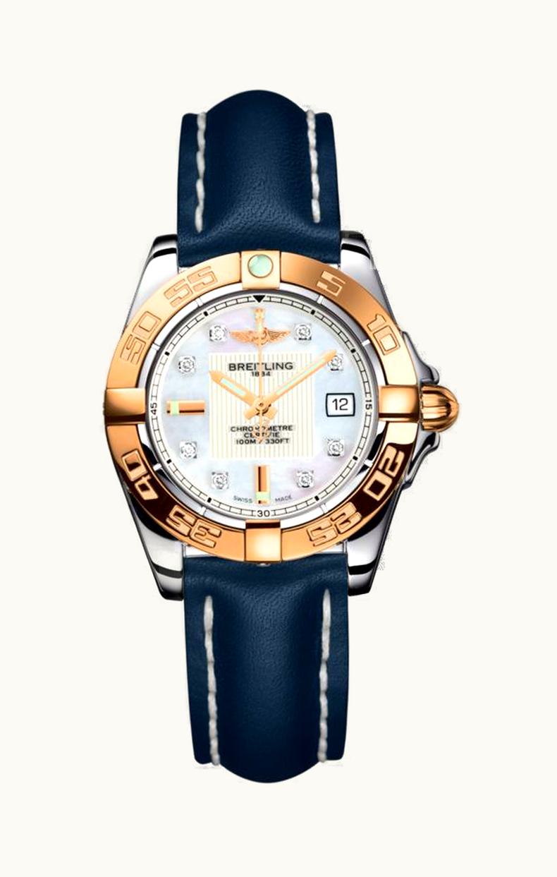 Breitling Galactic 32 Stainless Steel / Rose Gold / Pearl Diamond / Calf