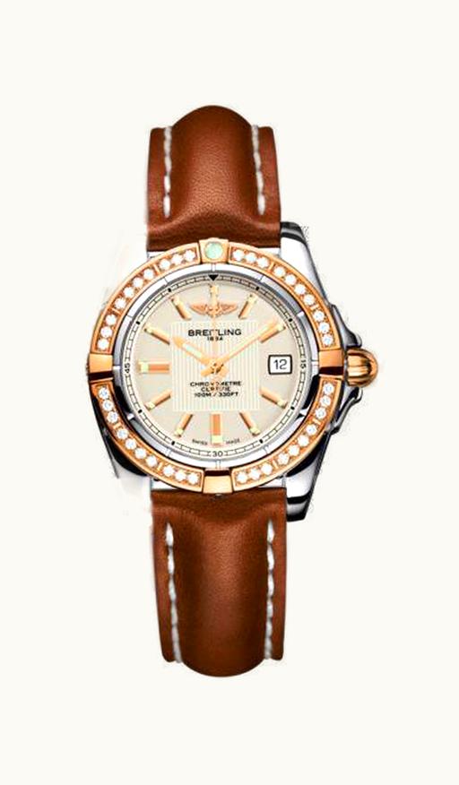 Breitling Galactic 32 Stainless Steel / Rose Gold / Diamond / Sierra Silver / Calf