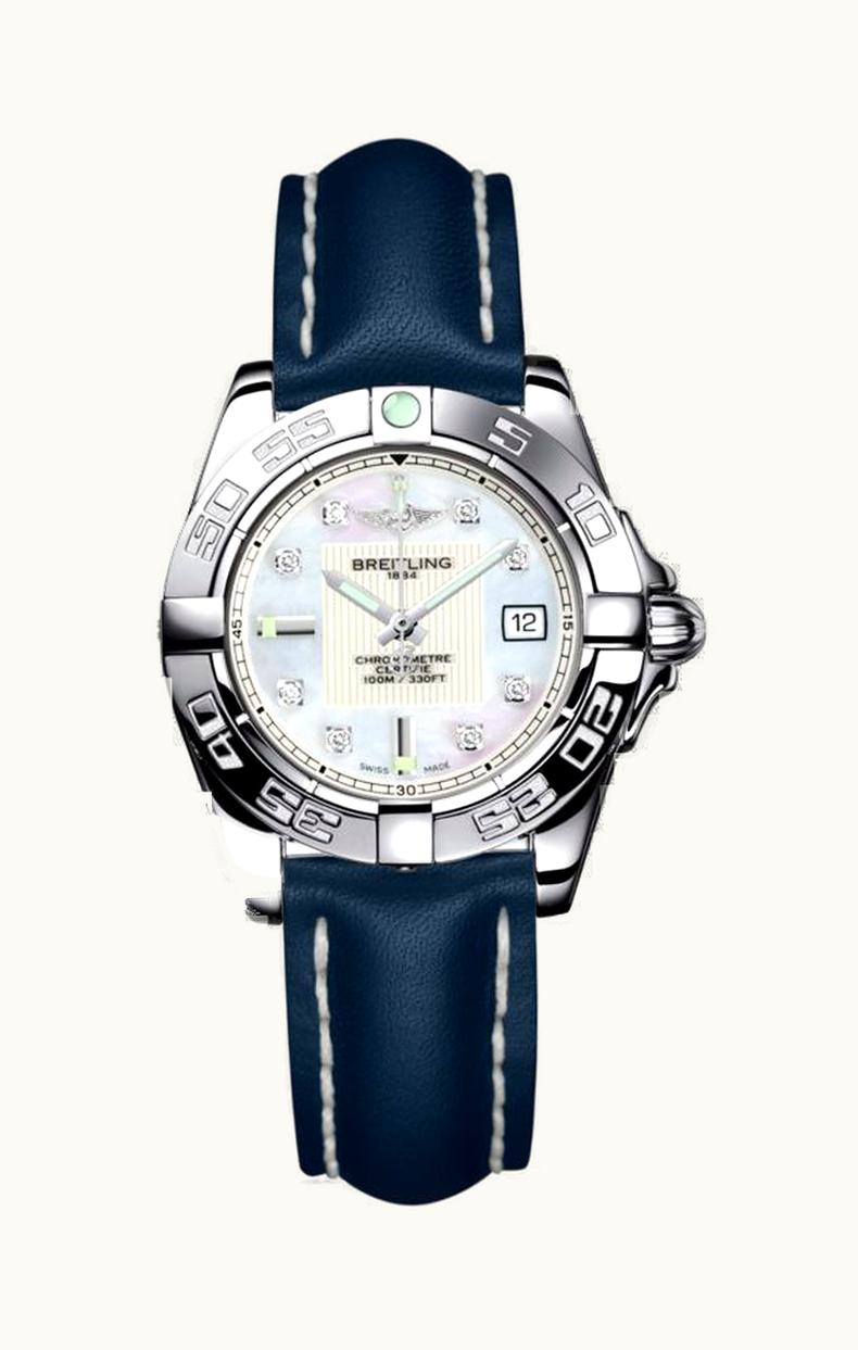Breitling Galactic 32 Stainless Steel / Pearl Diamond / Calf