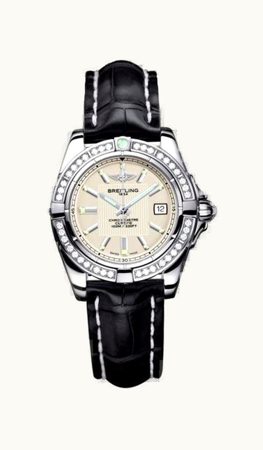 Breitling Galactic 32 Stainless Steel / Pearl / Croco