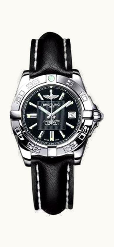 Breitling Galactic 32 Stainless Steel / Trophy Black / Croco