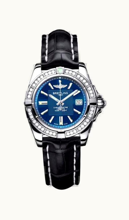 Breitling Galactic 32 Stainless Steel / Diamond / Metallica Blue / Croco