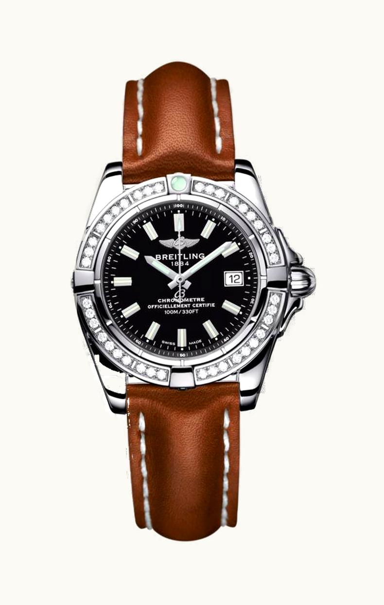 Breitling Galactic 32 Stainless Steel / Diamond / Onyx Black / Calf