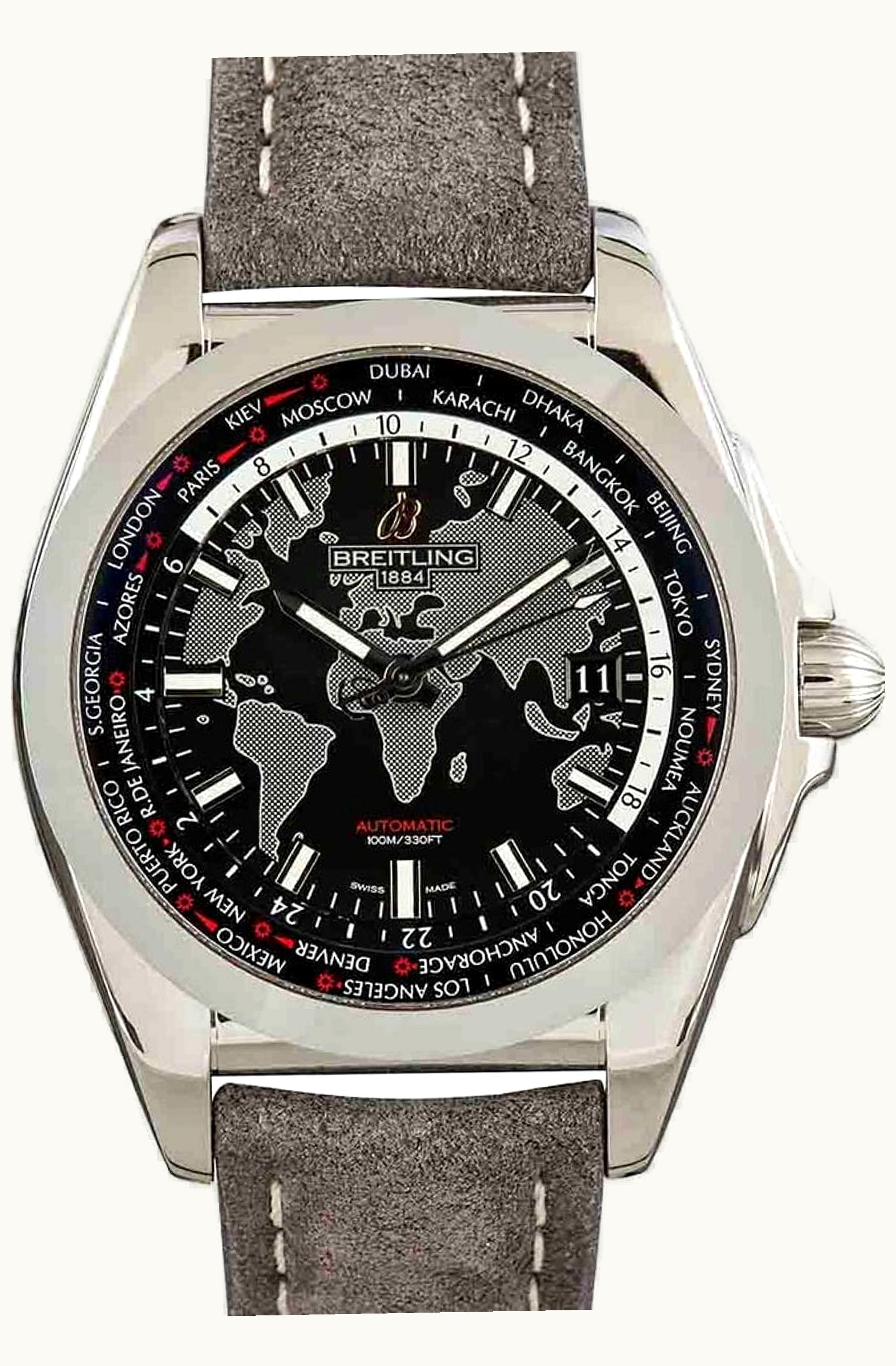 Breitling Galactic 32 Stainless Steel / Diamond / Sierra Silver / Croco