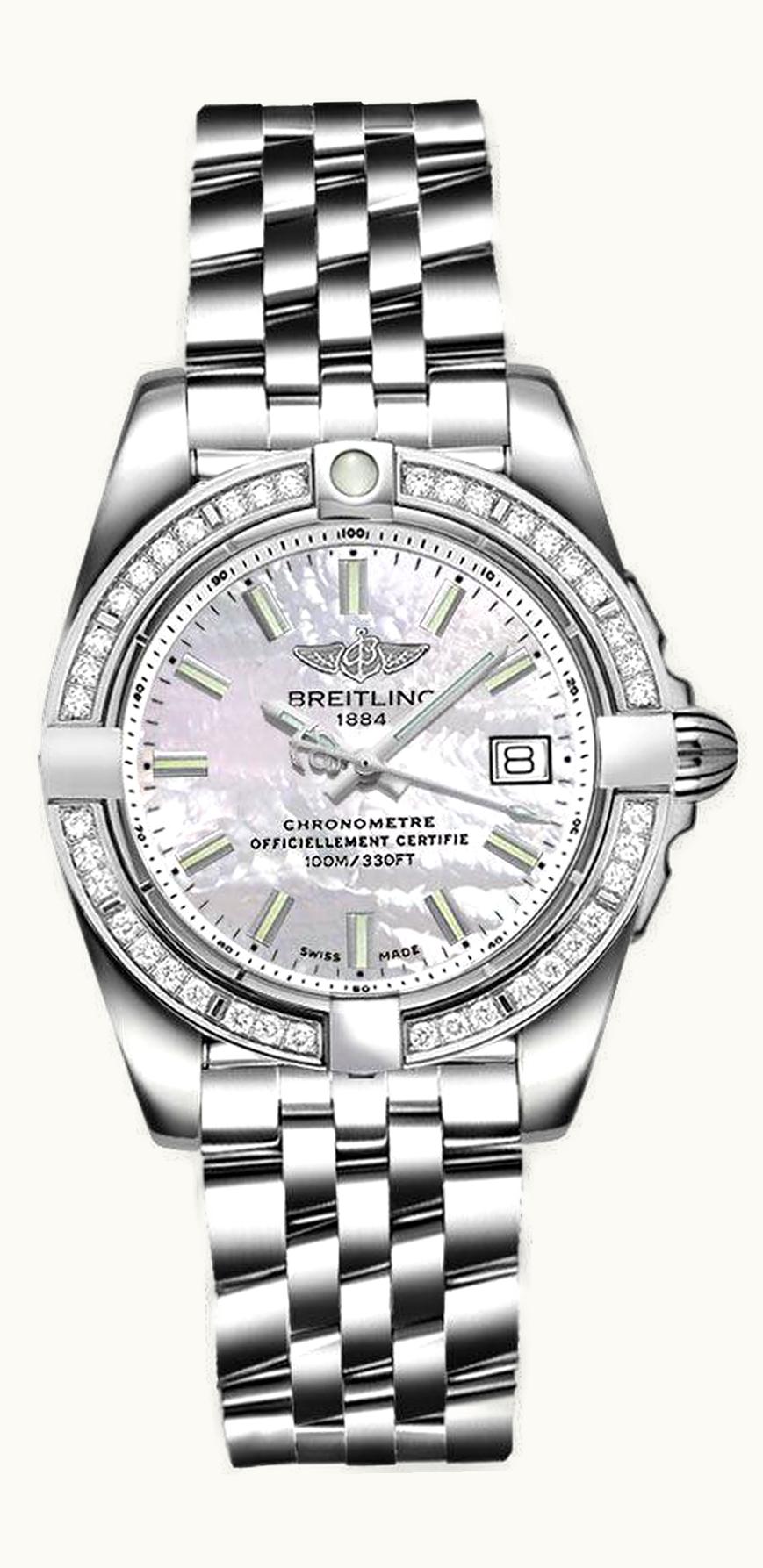 Breitling Galactic 32 Stainless Steel / Diamond / Pearl / Calf