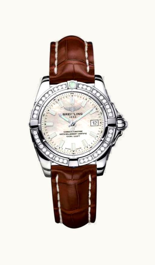Breitling Galactic 32 Stainless Steel / Diamond / Pearl / Croco