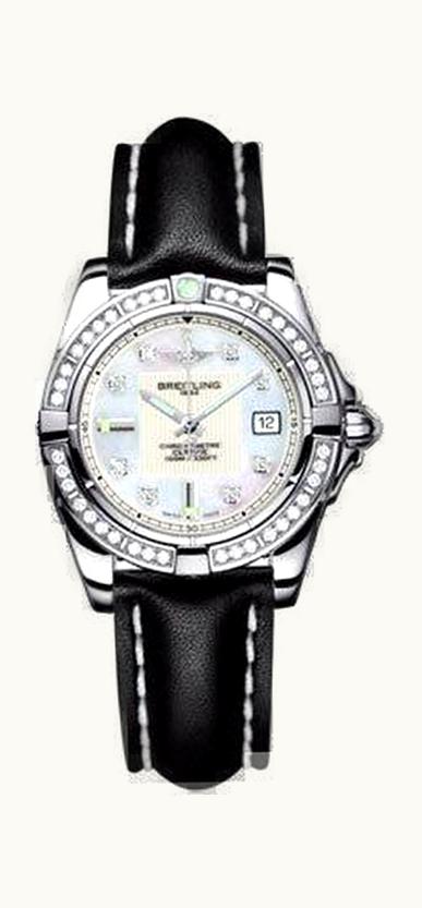 Breitling Galactic 32 Stainless Steel / Diamond / Pearl Diamond / Calf