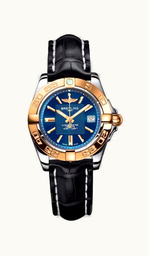 Breitling Galactic 32 Stainless Steel / Rose Gold / Metallica Blue / Croco
