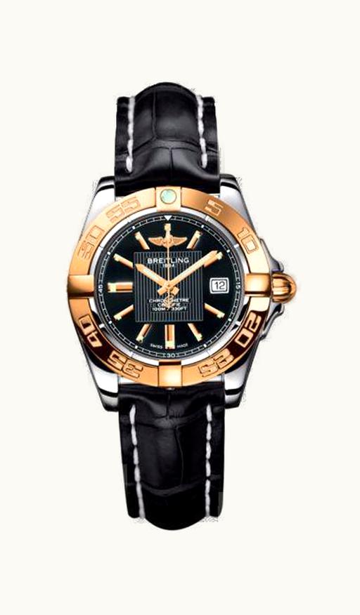 Breitling Galactic 32 Stainless Steel / Rose Gold / Trophy Black / Croco