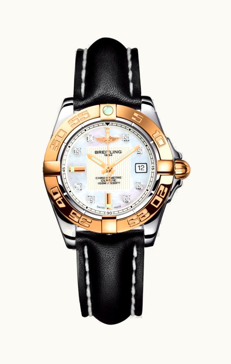 Breitling Galactic 32 Stainless Steel / Rose Gold / Pearl Diamond / Calf