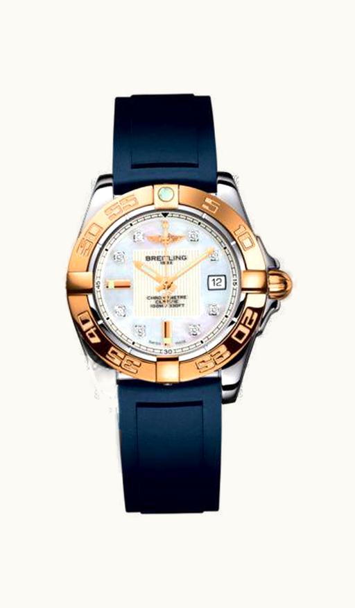 Breitling Galactic 32 Stainless Steel / Rose Gold / Pearl Diamond / Rubber