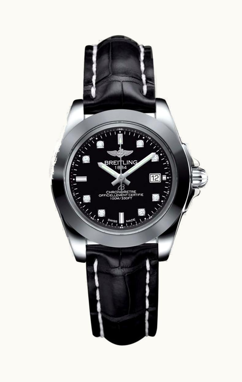 Breitling Galactic 32 Sleek Edition Stainless Steel / Trophy Black Diamond / Calf