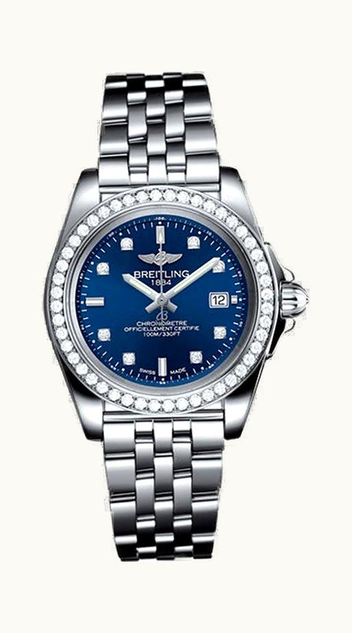 Breitling Galactic 32 Sleek Edition Stainless Steel / Diamond / Horizon Blue / Rubber