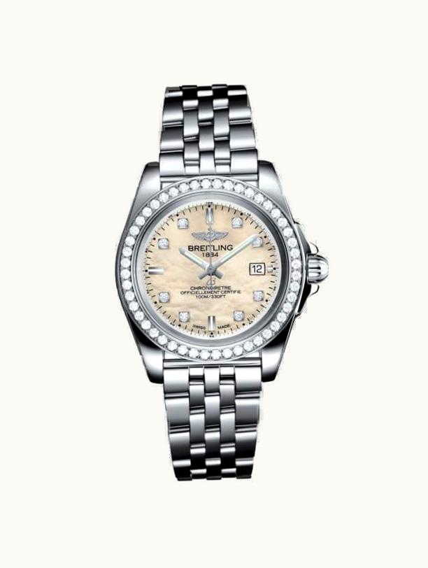 Breitling Galactic 32 Sleek Edition Stainless Steel / Diamond / Pearl / Croco