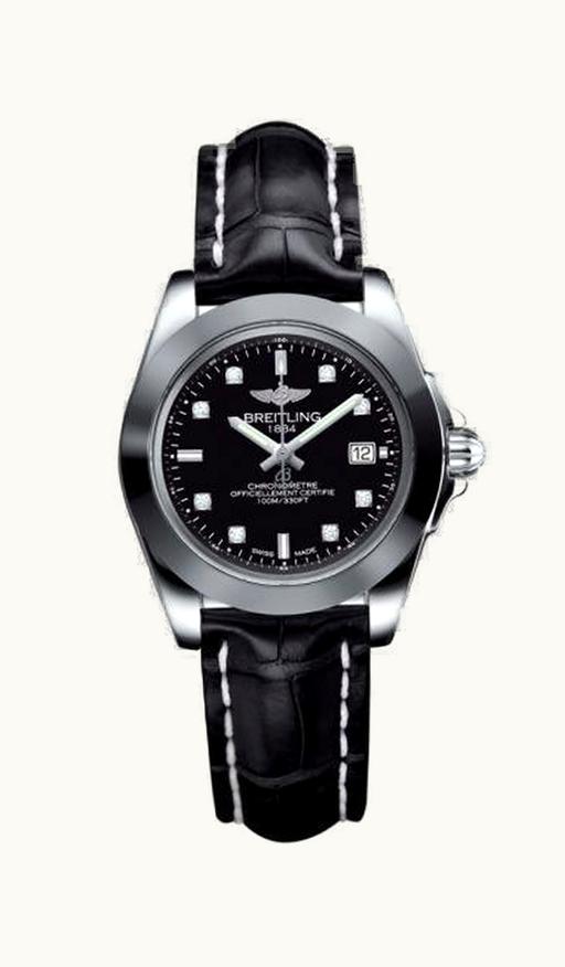 Breitling Galactic 32 Sleek Edition Stainless Steel / Diamond / Trophy Black / Calf