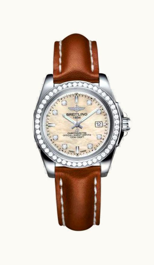 Breitling Galactic 32 Sleek Edition Stainless Steel / Diamond / Pearl Diamond / Croco