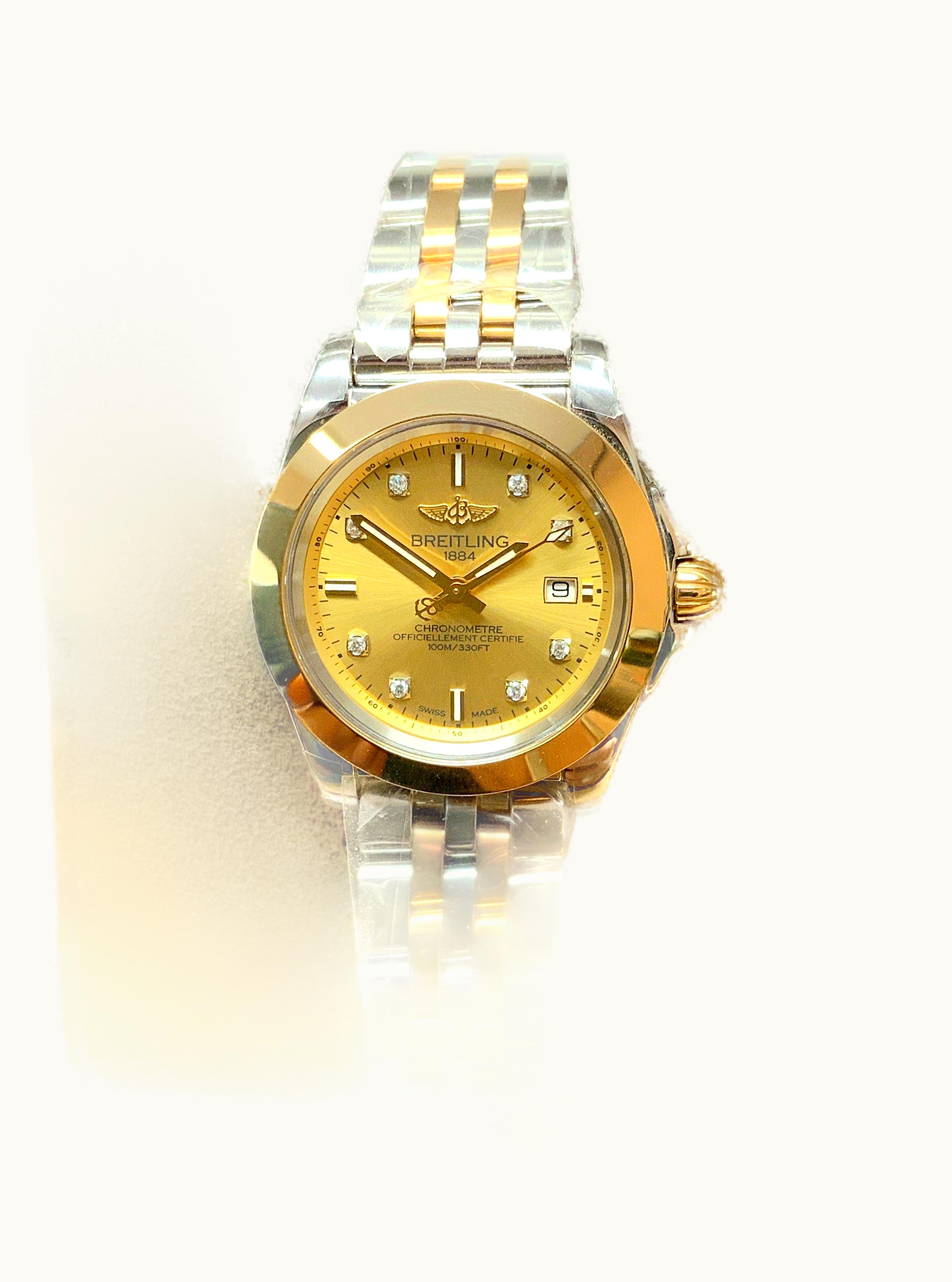 Breitling Galactic 32 Sleek Edition Stainless Steel / Rose Gold / Horizon Blue Diamond / Bracelet