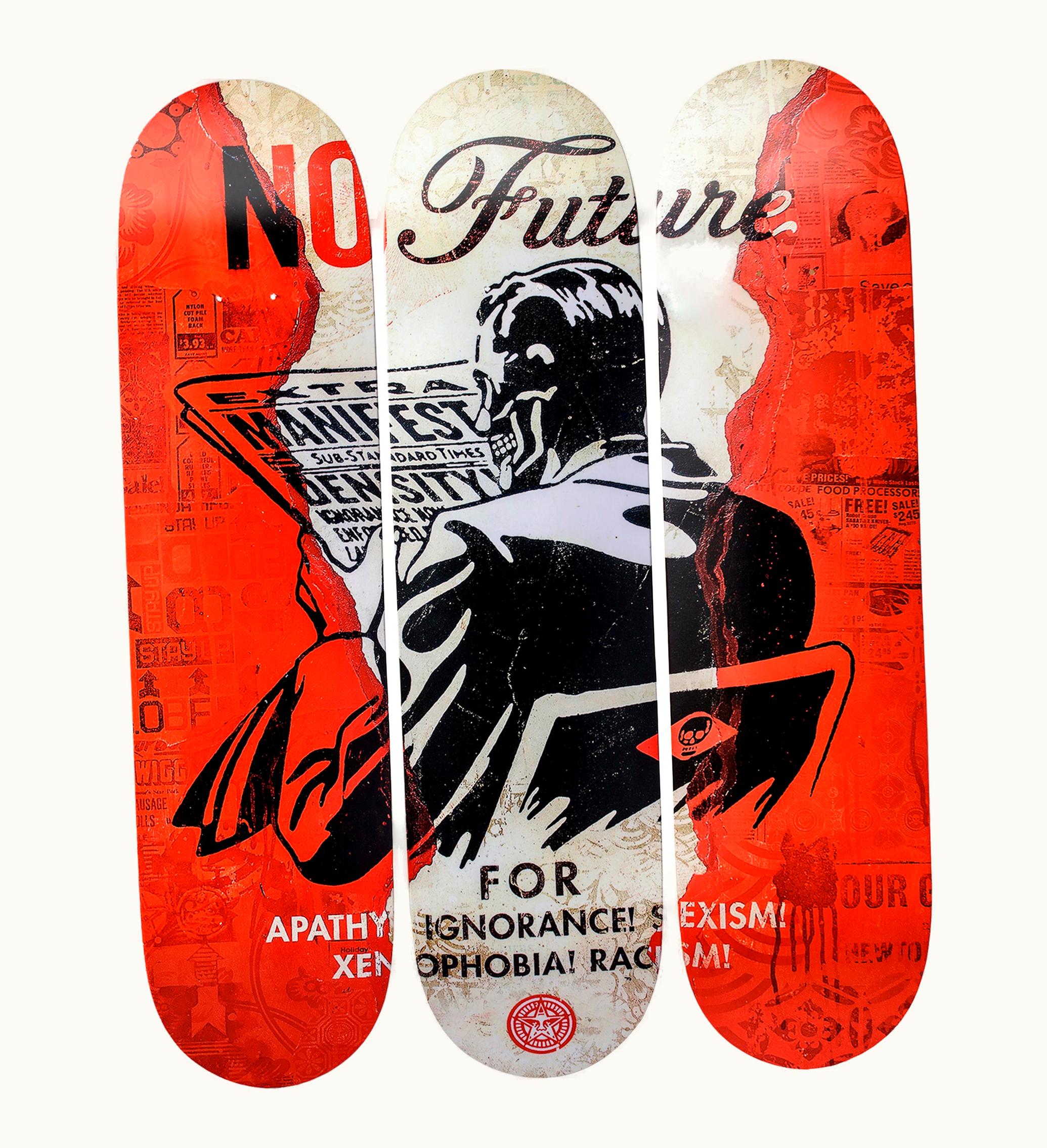 The Skateroom The Skateroom Shepard Fairey No Future Skateboard Deck Set of 3 Red White