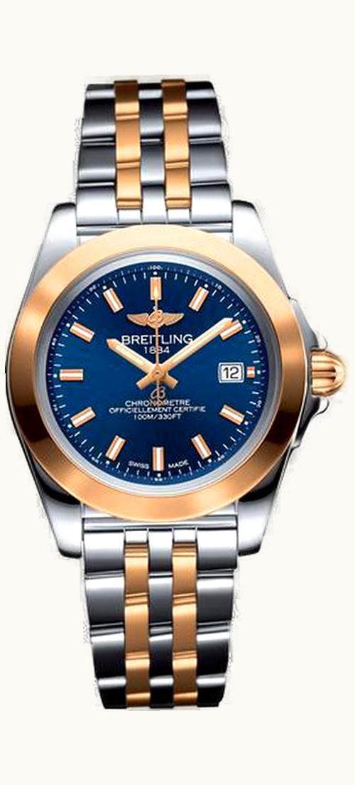 Breitling Galactic 32 Sleek Edition Stainless Steel / Rose Gold / Horizon Blue / Rubber