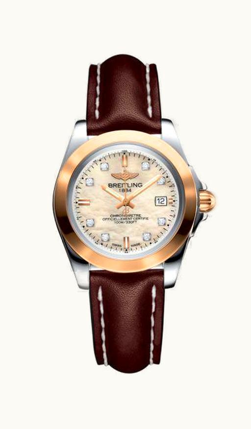 Breitling Galactic 32 Sleek Edition Stainless Steel / Rose Gold / Pearl Diamond / Calf