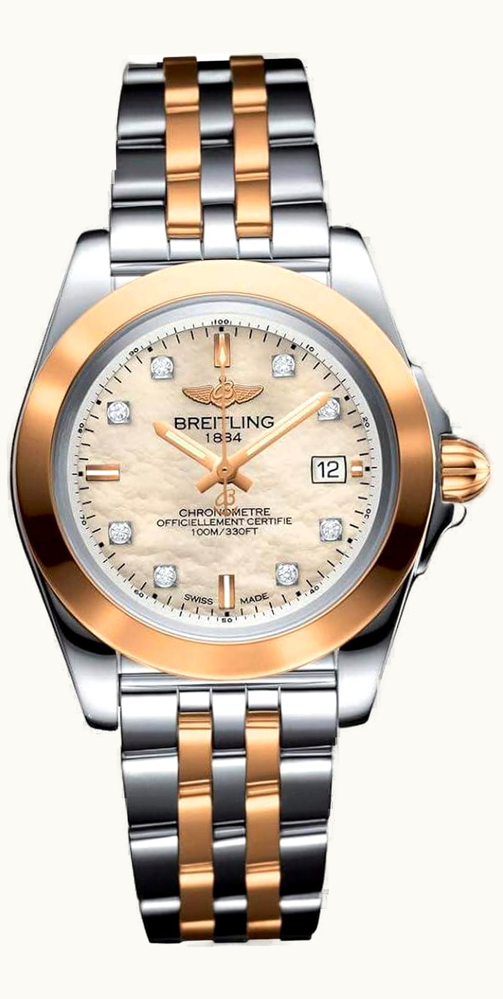 Breitling Galactic 32 Sleek Edition Stainless Steel / Rose Gold / Pearl Diamond / Rubber
