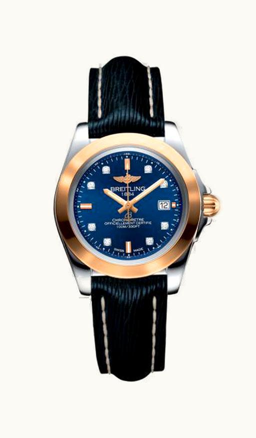 Breitling Galactic 32 Sleek Edition Stainless Steel / Rose Gold / Horizon Blue Diamond / Calf