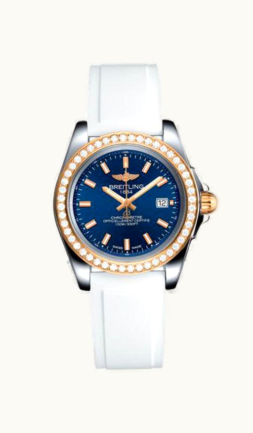 Breitling Galactic 32 Sleek Edition Stainless Steel / Rose Gold / Horizon Blue Diamond / Croco