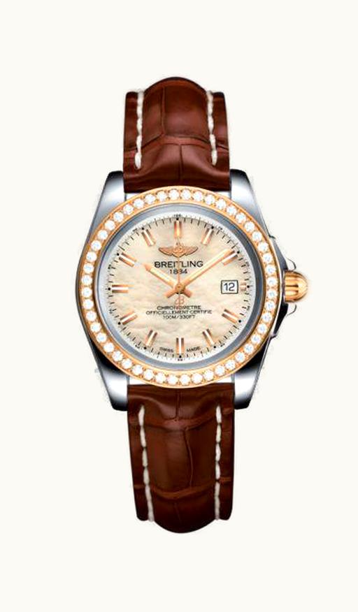 Breitling Galactic 32 Sleek Edition Stainless Steel / Rose Gold / Diamond / Pearl / Croco