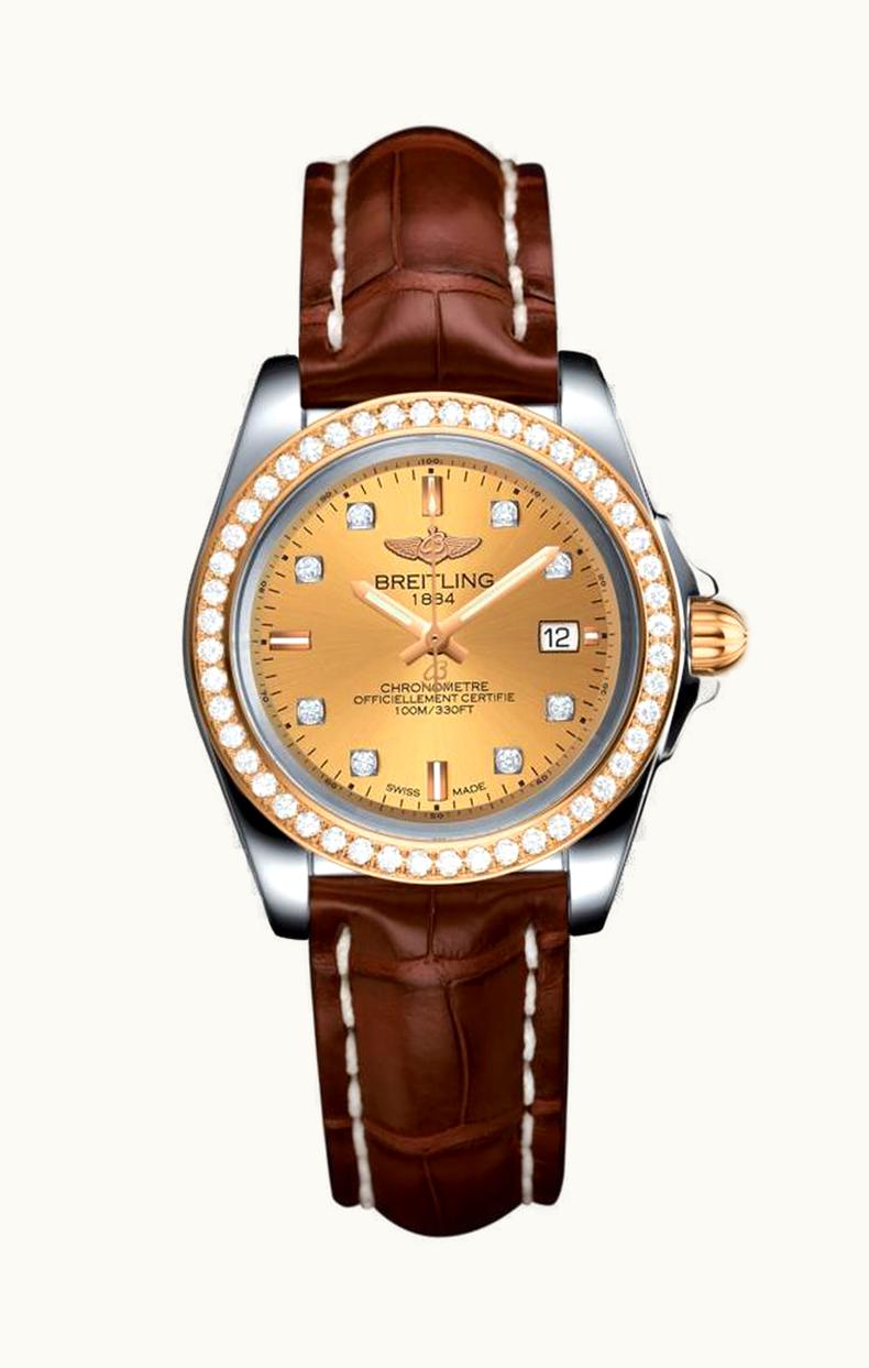 Breitling Galactic 32 Sleek Edition Stainless Steel / Rose Gold / Diamond / Golden Sun / Croco