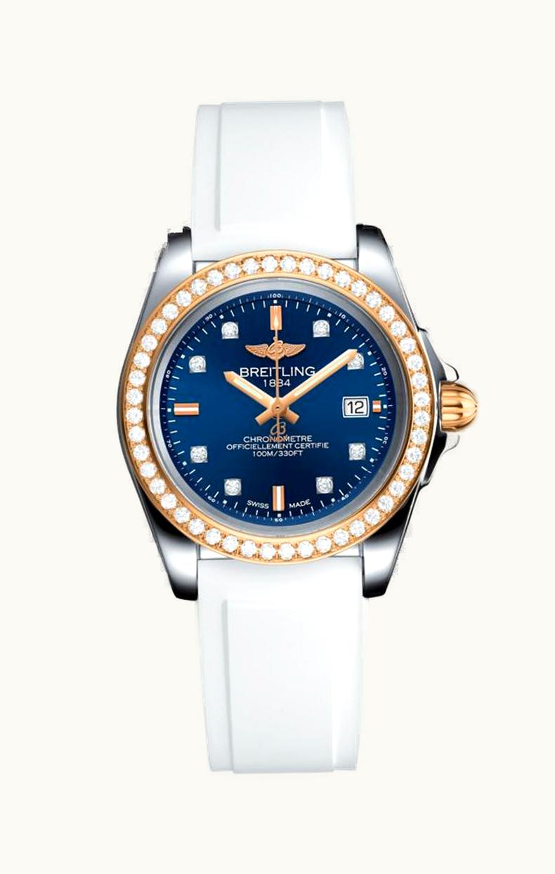 Breitling Galactic 32 Sleek Edition Stainless Steel / Rose Gold / Diamond / Horizon Blue Diamond / Rubber