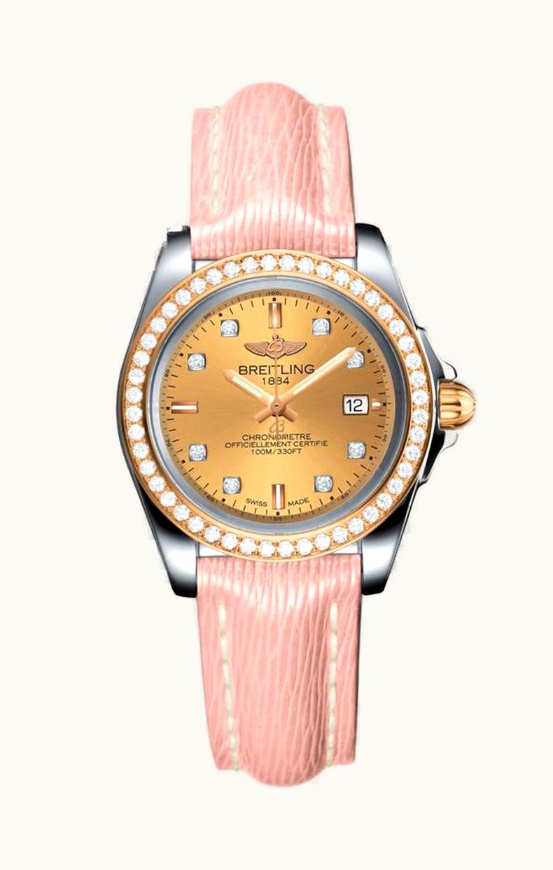 Breitling Galactic 32 Sleek Edition Stainless Steel / Rose Gold / Diamond / Golden Sun Diamond / Sahara
