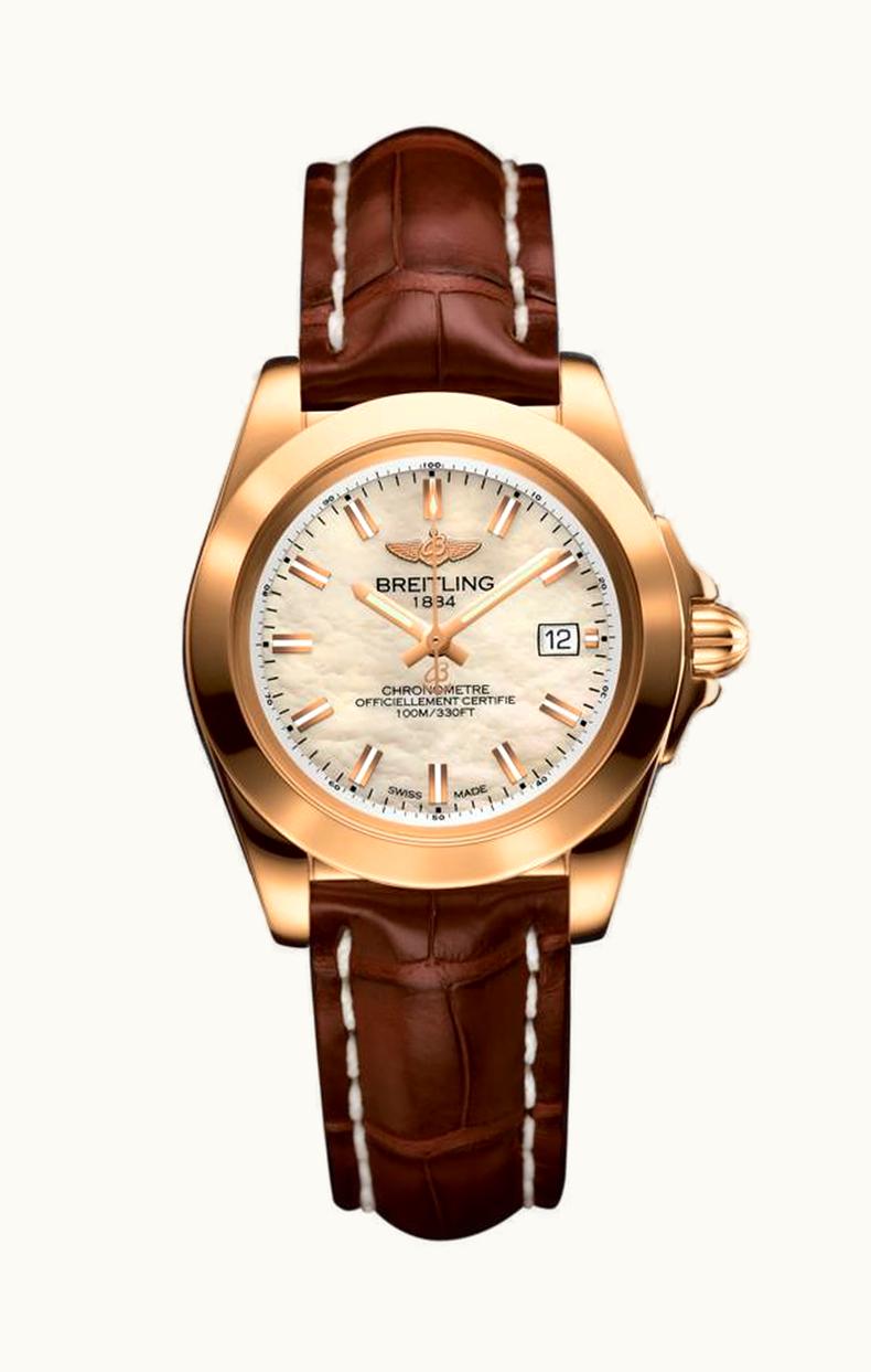 Breitling Galactic 32 Sleek Edition Rose Gold / Pearl / Croco