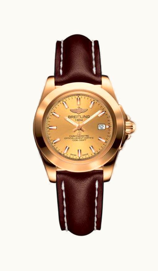 Breitling Galactic 32 Sleek Edition Rose Gold / Golden Sun / Calf