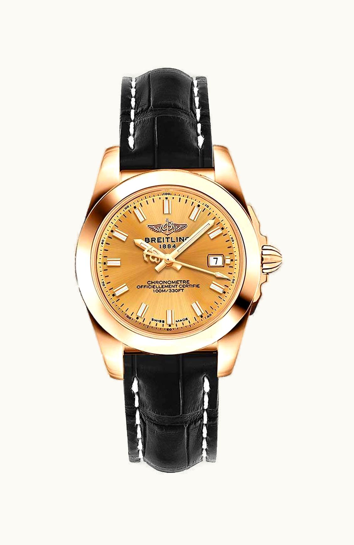 Breitling Galactic 32 Sleek Edition Rose Gold / Golden Sun / Croco