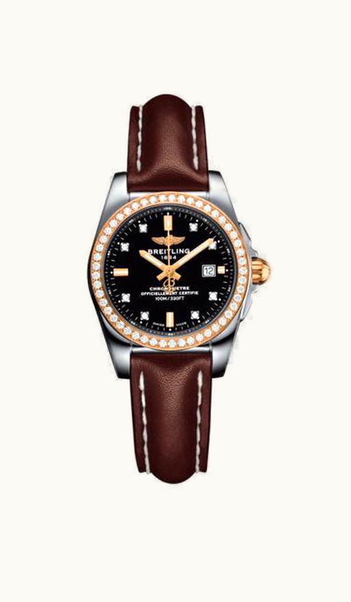 Breitling Galactic 29 Rose Gold / Trophy Black Diamond / Calf