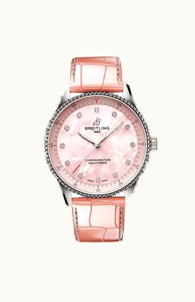 Breitling Galactic 29 Rose Gold / Pearl Diamond / Calf